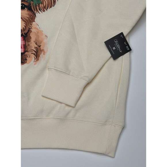 NWT Christmas Cow Sweatshirt Cream Holiday Graphic Long Sleeve Women's Medium - Picture 2 of 11